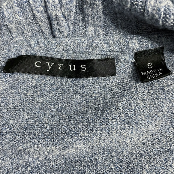 Cyrus Open Front Hooded Cardigan Sweater Women’s Size Small Blue Gray Pockets - Picture 4 of 7